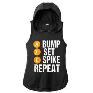 Bump Set Spike Repeat Volleyball Sport Gift Ladies PosiCharge Tri-Blend Wicking Draft Hoodie Tank