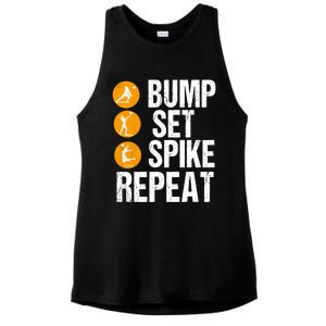 Bump Set Spike Repeat Volleyball Sport Gift Ladies PosiCharge Tri-Blend Wicking Tank