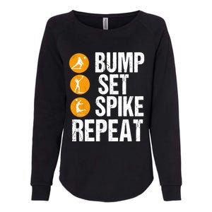 Bump Set Spike Repeat Volleyball Sport Gift Womens California Wash Sweatshirt