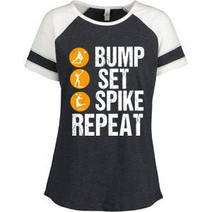 Bump Set Spike Repeat Volleyball Sport Gift Enza Ladies Jersey Colorblock Tee