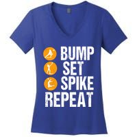 Bump Set Spike Repeat Volleyball Sport Gift Women's V-Neck T-Shirt