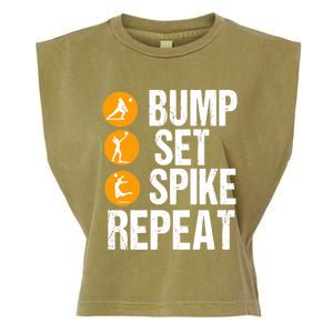 Bump Set Spike Repeat Volleyball Sport Gift Garment-Dyed Women's Muscle Tee