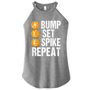 Bump Set Spike Repeat Volleyball Sport Gift Women's Perfect Tri Rocker Tank