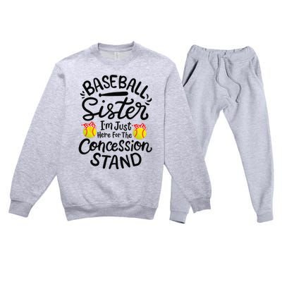 Baseball Sister Softball Heart Sport Lover Funny Premium Crewneck Sweatsuit Set