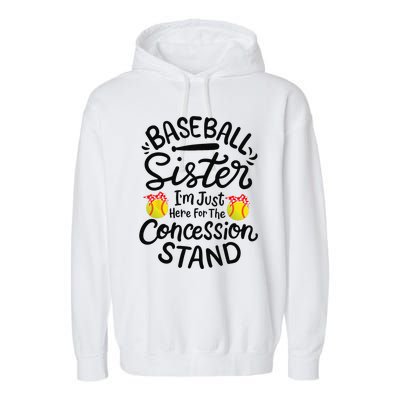 Baseball Sister Softball Heart Sport Lover Funny Garment-Dyed Fleece Hoodie