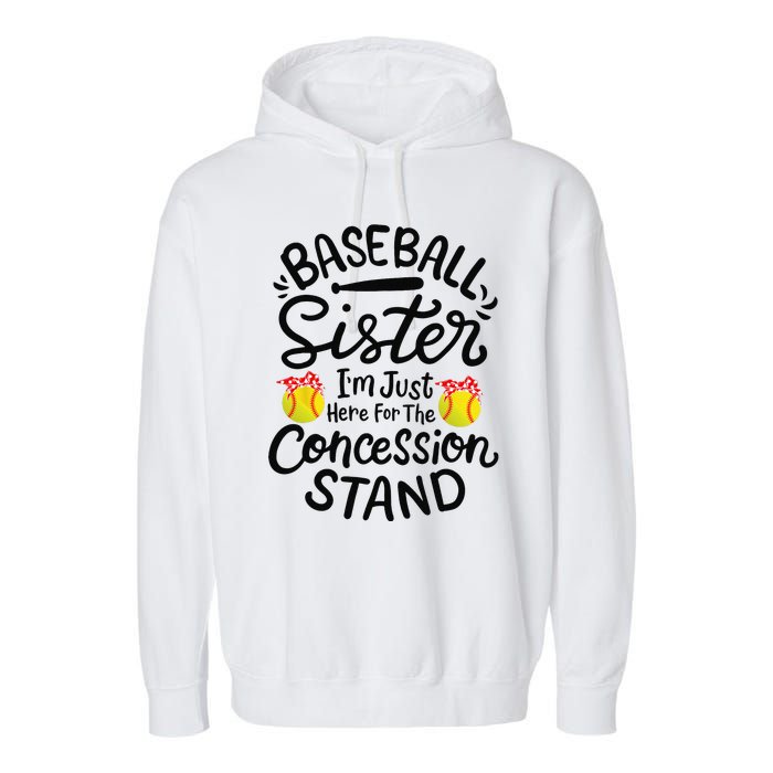 Baseball Sister Softball Heart Sport Lover Funny Garment-Dyed Fleece Hoodie