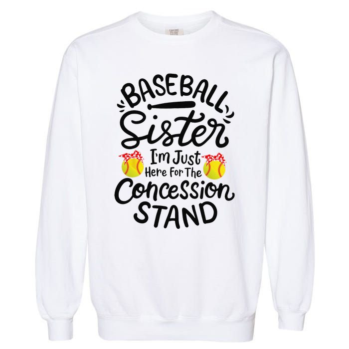 Baseball Sister Softball Heart Sport Lover Funny Garment-Dyed Sweatshirt