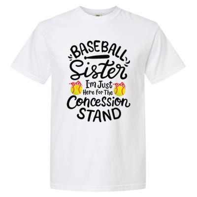 Baseball Sister Softball Heart Sport Lover Funny Garment-Dyed Heavyweight T-Shirt