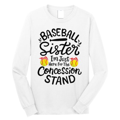 Baseball Sister Softball Heart Sport Lover Funny Long Sleeve Shirt