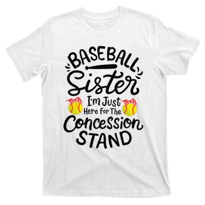 Baseball Sister Softball Heart Sport Lover Funny T-Shirt