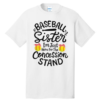 Baseball Sister Softball Heart Sport Lover Funny Tall T-Shirt