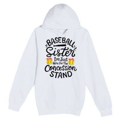 Baseball Sister Softball Heart Sport Lover Funny Premium Pullover Hoodie