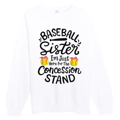 Baseball Sister Softball Heart Sport Lover Funny Premium Crewneck Sweatshirt