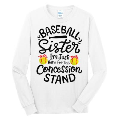 Baseball Sister Softball Heart Sport Lover Funny Tall Long Sleeve T-Shirt