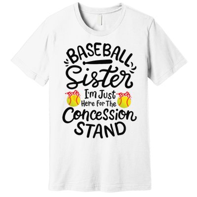 Baseball Sister Softball Heart Sport Lover Funny Premium T-Shirt