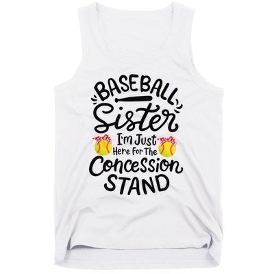 Baseball Sister Softball Heart Sport Lover Funny Tank Top