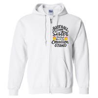 Baseball Sister Softball Heart Sport Lover Funny Full Zip Hoodie