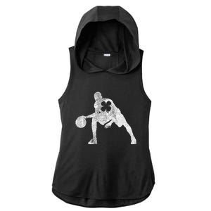 Basketball Shamrock St Patrick's Day Gift Saint Paddy's Funny Gift Ladies PosiCharge Tri-Blend Wicking Draft Hoodie Tank