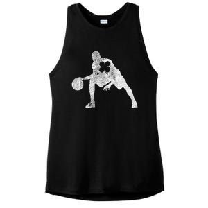 Basketball Shamrock St Patrick's Day Gift Saint Paddy's Funny Gift Ladies PosiCharge Tri-Blend Wicking Tank