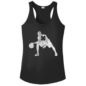 Basketball Shamrock St Patrick's Day Gift Saint Paddy's Funny Gift Ladies PosiCharge Competitor Racerback Tank