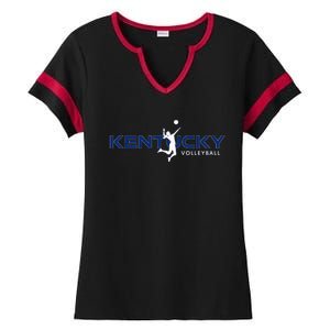 Bluegrass State Sports Fan Kentucky Volleyball Ladies Halftime Notch Neck Tee