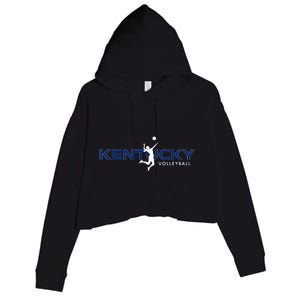 Bluegrass State Sports Fan Kentucky Volleyball Crop Fleece Hoodie