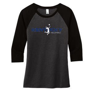 Bluegrass State Sports Fan Kentucky Volleyball Women's Tri-Blend 3/4-Sleeve Raglan Shirt