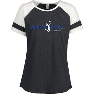 Bluegrass State Sports Fan Kentucky Volleyball Enza Ladies Jersey Colorblock Tee