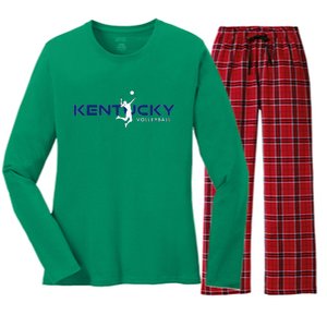 Bluegrass State Sports Fan Kentucky Volleyball Women's Long Sleeve Flannel Pajama Set 