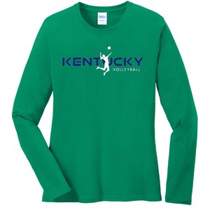 Bluegrass State Sports Fan Kentucky Volleyball Ladies Long Sleeve Shirt