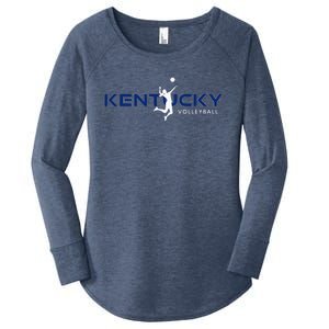 Bluegrass State Sports Fan Kentucky Volleyball Women's Perfect Tri Tunic Long Sleeve Shirt