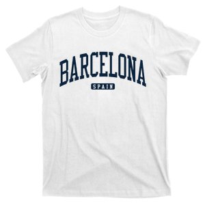 Barcelona Spain Spain College University Style Navy T-Shirt