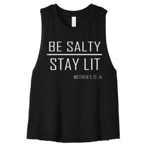 Be Salty Stay Lit Women's Racerback Cropped Tank