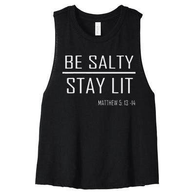 Be Salty Stay Lit Women's Racerback Cropped Tank