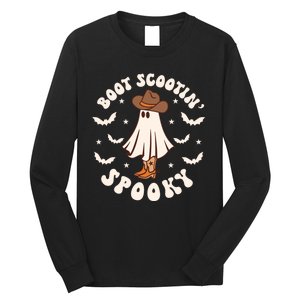 Boot Scoot Spooky Groovy Halloween Western Cowhide Long Sleeve Shirt