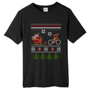 Bike Sledding Santa Sleigh Christmas Cycling Gift Tall Fusion ChromaSoft Performance T-Shirt