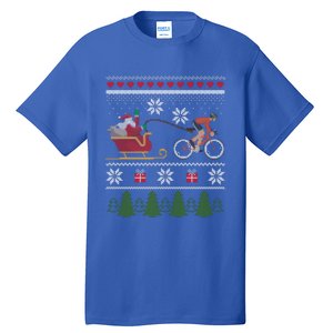 Bike Sledding Santa Sleigh Christmas Cycling Gift Tall T-Shirt