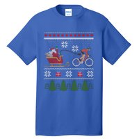 Bike Sledding Santa Sleigh Christmas Cycling Gift Tall T-Shirt