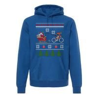 Bike Sledding Santa Sleigh Christmas Cycling Gift Premium Hoodie