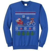 Bike Sledding Santa Sleigh Christmas Cycling Gift Tall Sweatshirt