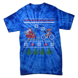 Bike Sledding Santa Sleigh Christmas Cycling Gift Tie-Dye T-Shirt