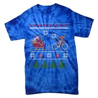 Bike Sledding Santa Sleigh Christmas Cycling Gift Tie-Dye T-Shirt