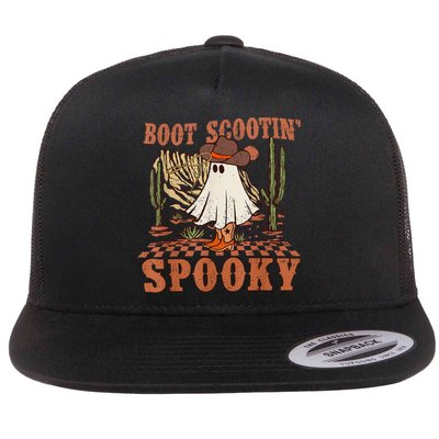 Boot Scootin Spooky Western Halloween Ghost Spooky Season Flatbill Hat