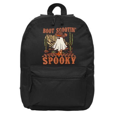Boot Scootin Spooky Western Halloween Ghost Spooky Season 16 in Basic Backpack