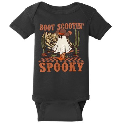 Boot Scootin Spooky Western Halloween Ghost Spooky Season Baby Bodysuit