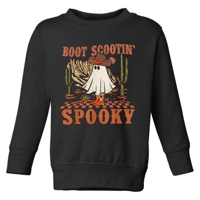 Boot Scootin Spooky Western Halloween Ghost Spooky Season Toddler Sweatshirt