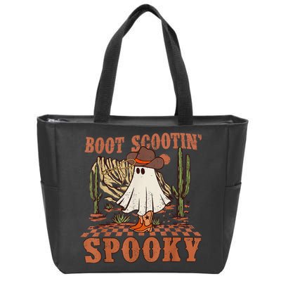 Boot Scootin Spooky Western Halloween Ghost Spooky Season Zip Tote Bag