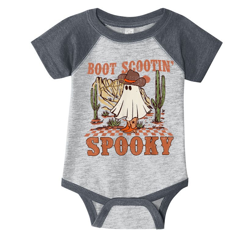 Boot Scootin Spooky Western Halloween Ghost Spooky Season Infant Baby Jersey Bodysuit