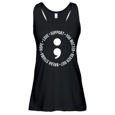 Break Stigma Support Mental Health Awareness Ladies Essential Flowy Tank