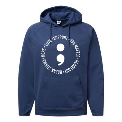 Break Stigma Support Mental Health Awareness Performance Fleece Hoodie